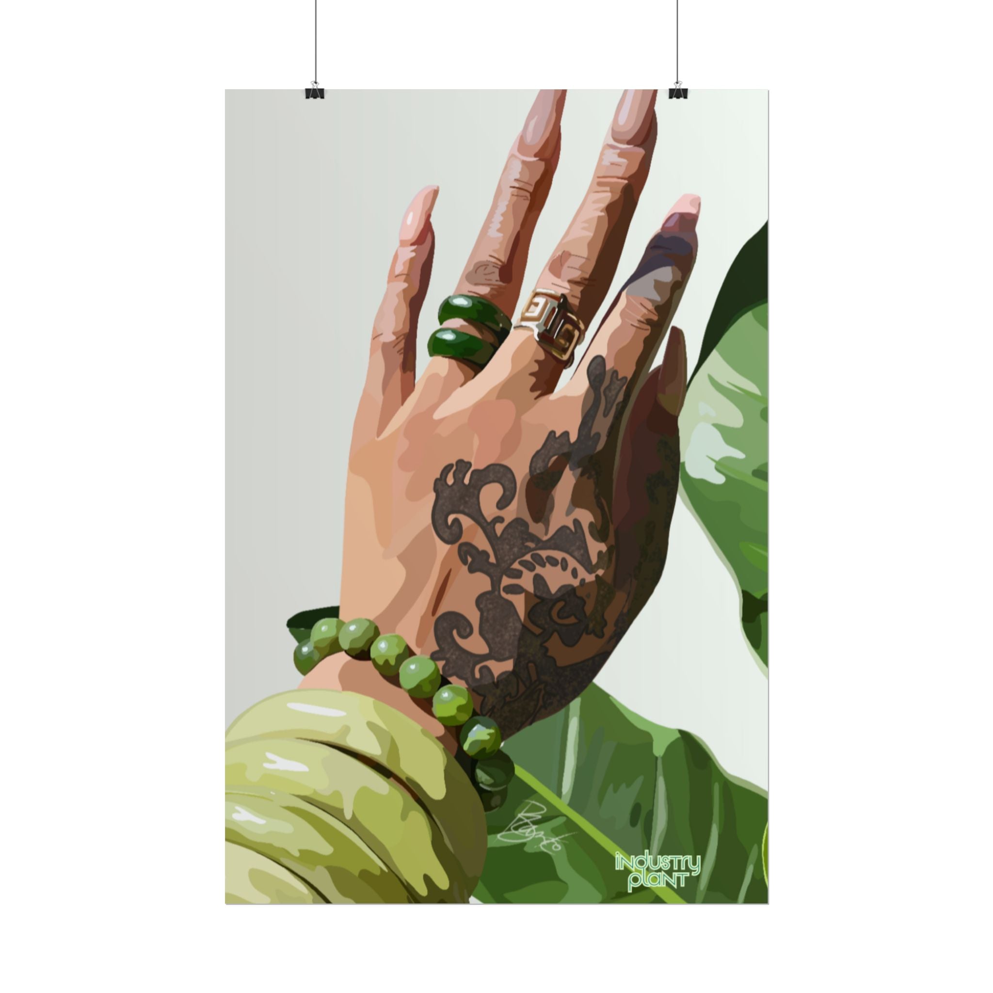 TATTED GREEN THUMB Botanical Henna Hand Fine Art Poster Print by INDUSTRY PLANT by @AutoPaybump