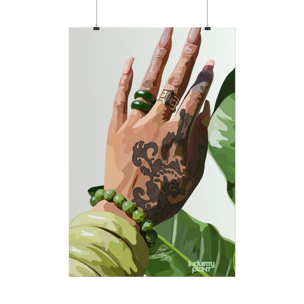 TATTED GREEN THUMB Botanical Henna Hand Fine Art Poster Print by INDUSTRY PLANT by @AutoPaybump