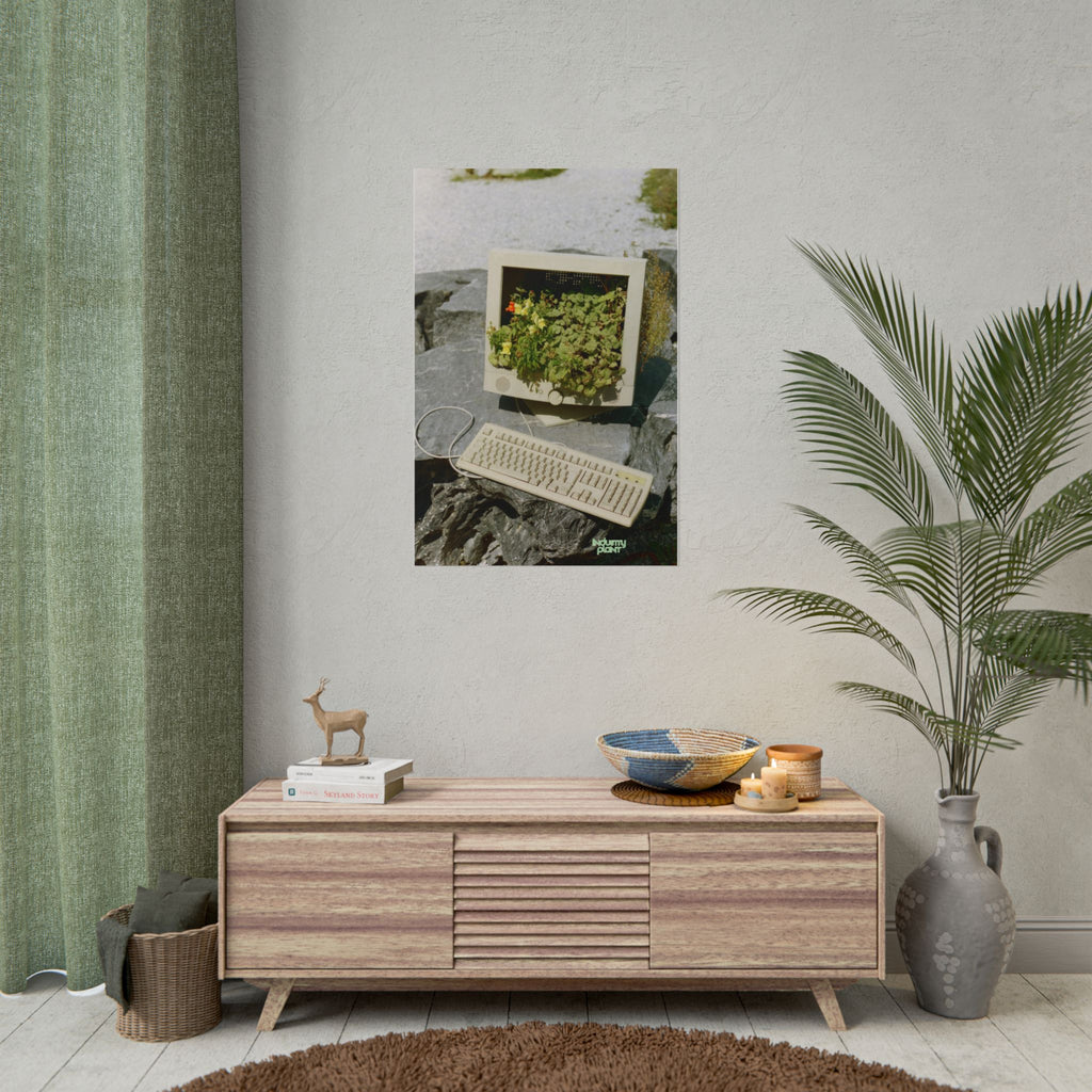 MICRO"green"SOFT PC Retro Plant PC Fine Art Poster — Vintage Computer with Succulents Fine Art Print by Industry Plant by @AutoPaybump