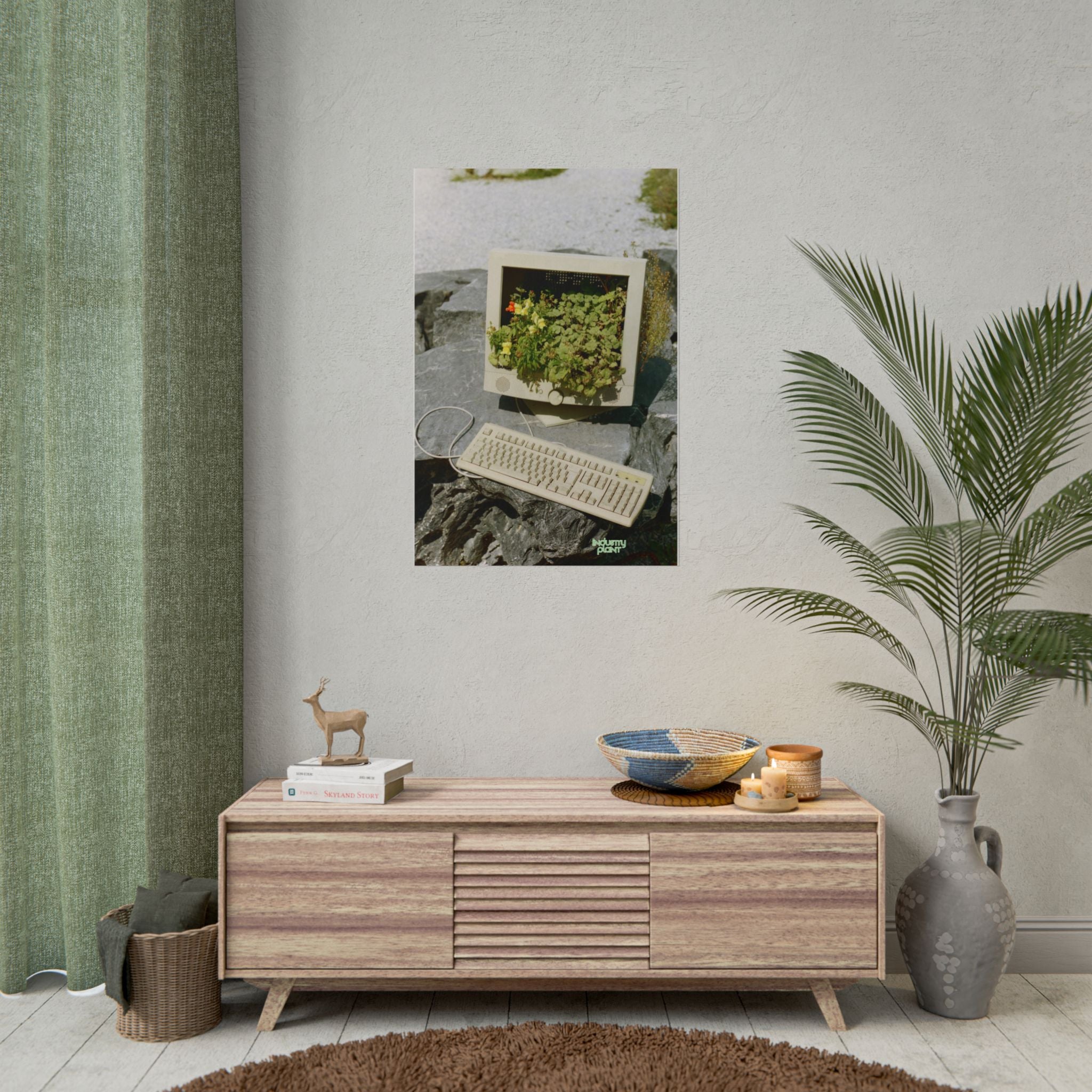 MICRO"green"SOFT PC Retro Plant PC Fine Art Poster — Vintage Computer with Succulents Fine Art Print by Industry Plant by @AutoPaybump