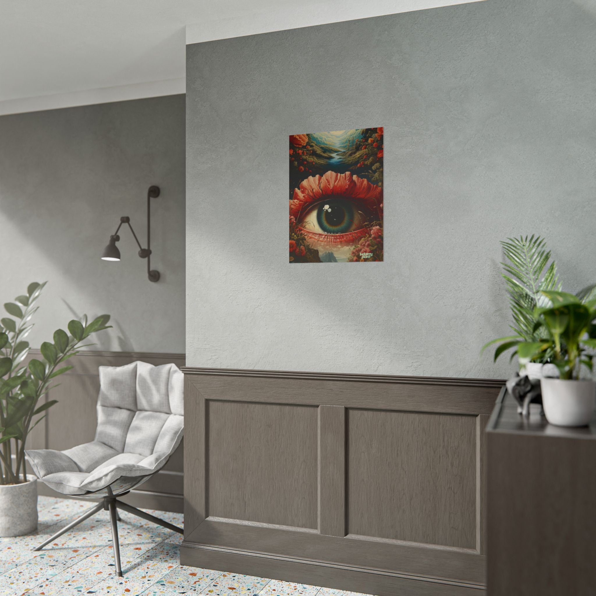 Eye Bloom Here... Surreal Eye Landscape Fine Art Poster – Psychedelic Floral Eye Fine Art Print by INDUSTRY PLANT @AutoPaybump