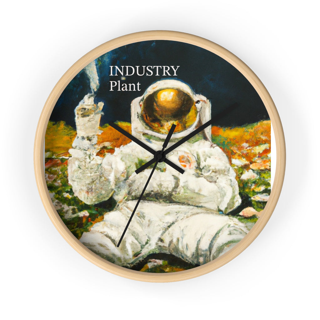 ASTRO STONER Wall Clock — Decorative BOTANICAL ASTRONAUT THEMED Pattern Clock for Office & Study by Industry Plant