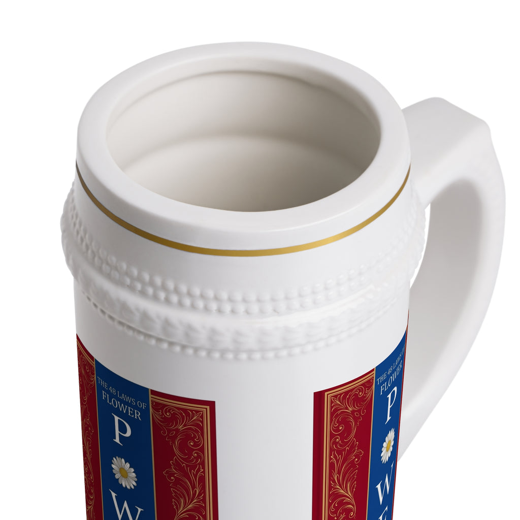 48 LAWS of FLOWER POWER All Purpose Ceramic German-Style Stein Mug by Industry Plant