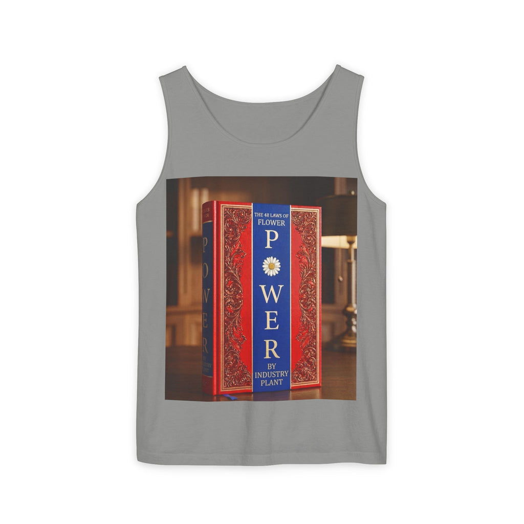 48 LAWS of FLOWER POWER Tank Top — Vintage 'Flower Power' Book Cover Graphic by Industry Plant