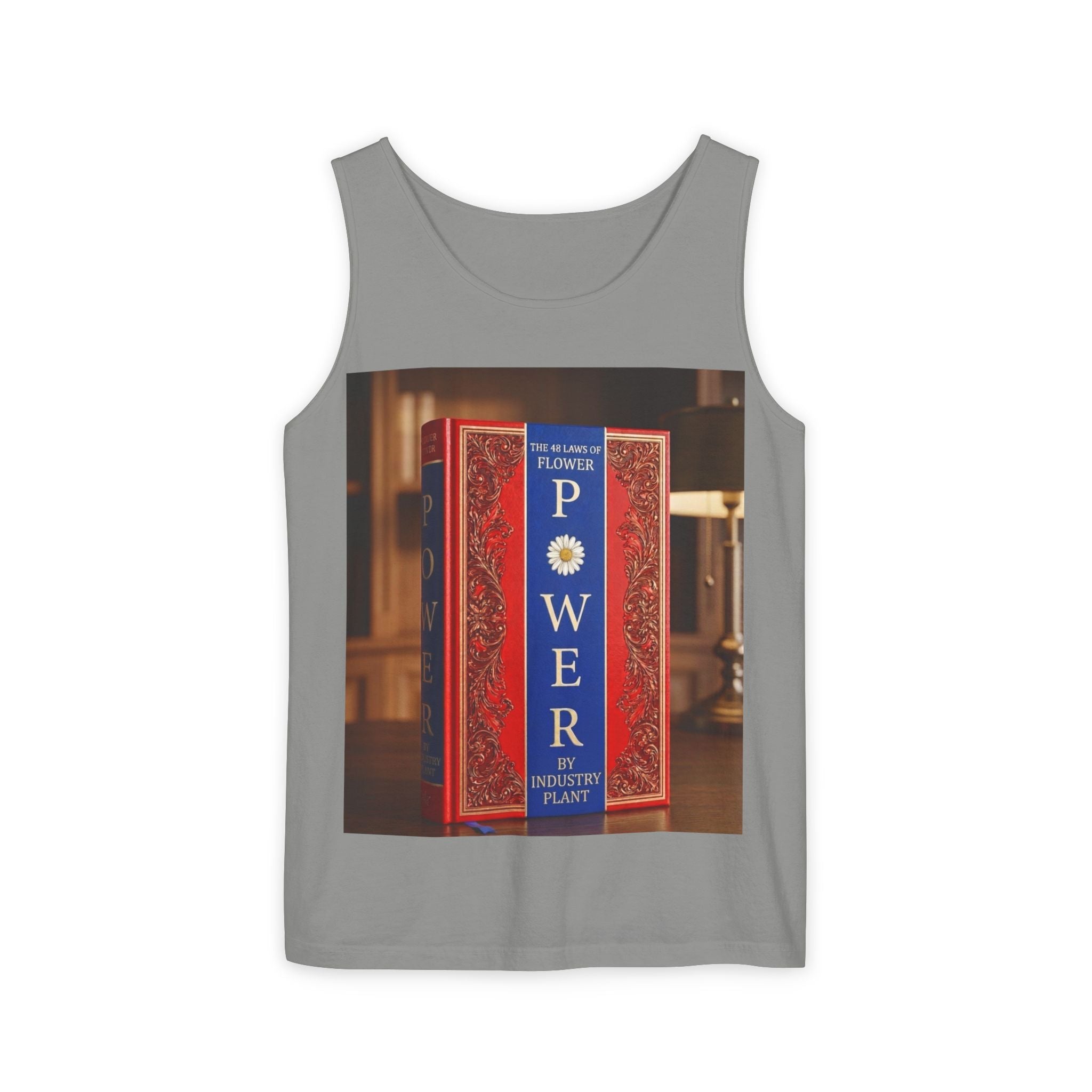 48 LAWS of FLOWER POWER Tank Top — Vintage 'Flower Power' Book Cover Graphic by Industry Plant