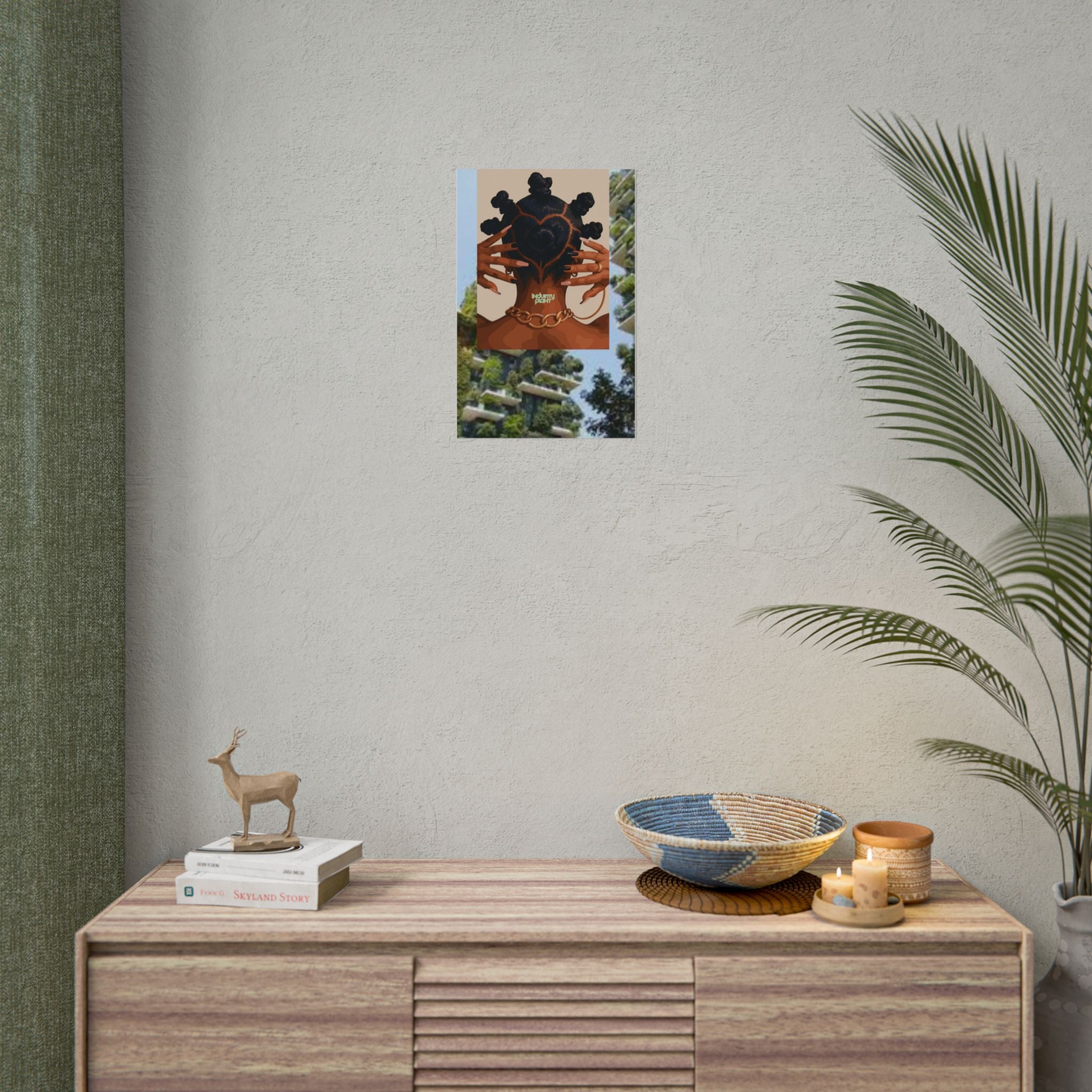 BANTU KNOTS x BOTANICALS Afro Heart Braid Fine Art Poster — Wall Fine Art Print by INDUSTRY PLANT @AutoPaybump