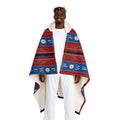 48 LAWS of FLOWER POWER Hooded Sherpa Blanket — Regal Red & Gold Scroll Hooded Fleece by Industry Plant