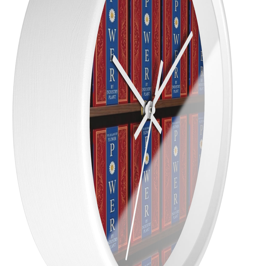 48 LAWS of FLOWER POWER Wall Clock — Decorative 'FLOWER POWER' #BookTok Spine Pattern Clock for Office & Study by Industry Plant