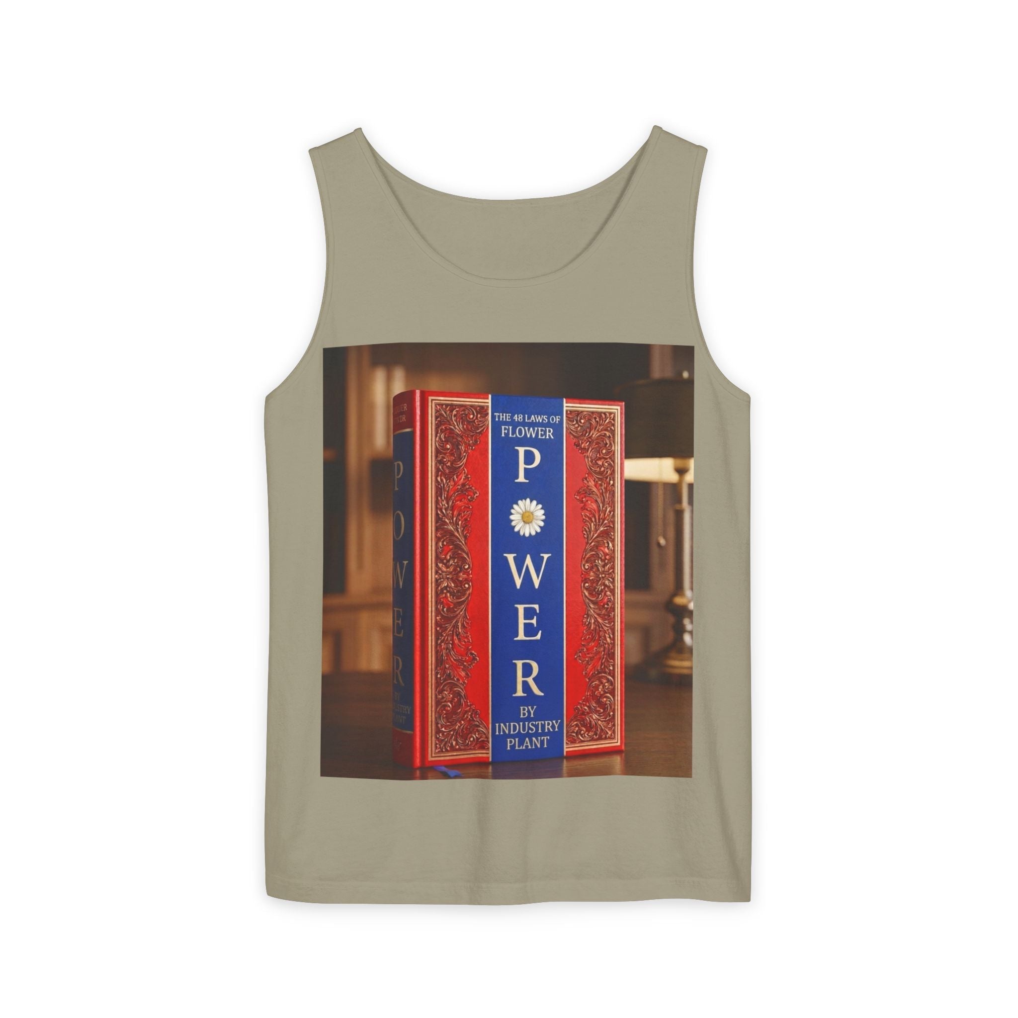 48 LAWS of FLOWER POWER Tank Top — Vintage 'Flower Power' Book Cover Graphic by Industry Plant