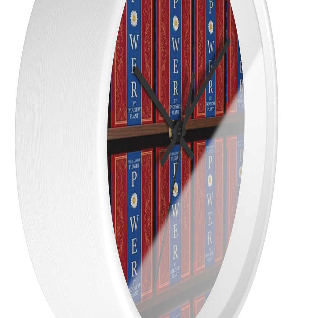 48 LAWS of FLOWER POWER Wall Clock — Decorative 'FLOWER POWER' #BookTok Spine Pattern Clock for Office & Study by Industry Plant