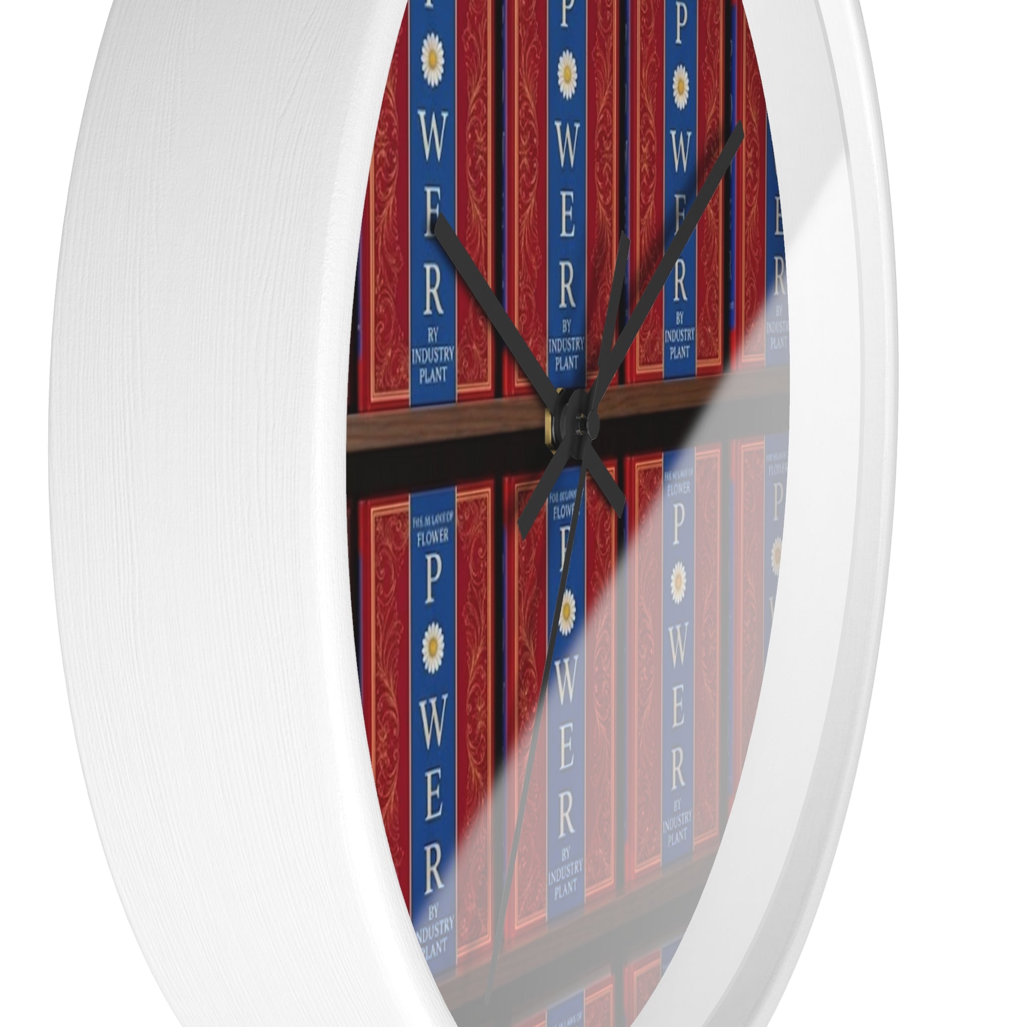 48 LAWS of FLOWER POWER Wall Clock — Decorative 'FLOWER POWER' #BookTok Spine Pattern Clock for Office & Study by Industry Plant