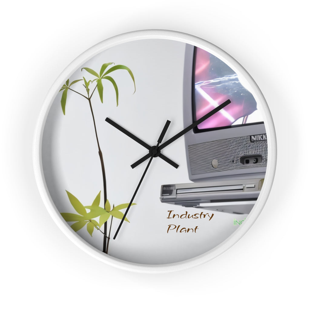 WEED TV Wall Clock — Decorative Cannabis Smoker Enthusiast Fine Art Print Clock for Office & Study by Industry Plant