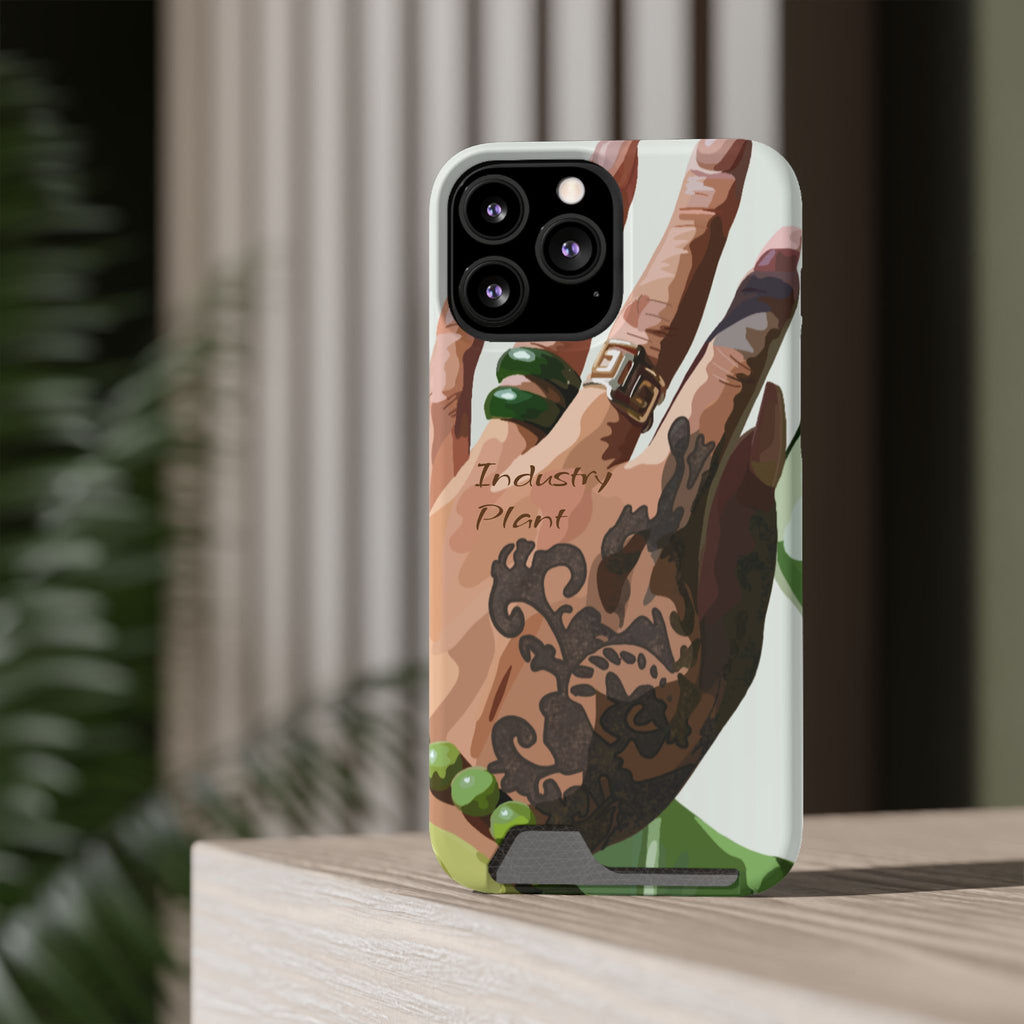 TATTED GREEN THUMB Stylish Phone Case with Card Holder by Industry Plant @AutoPaybump