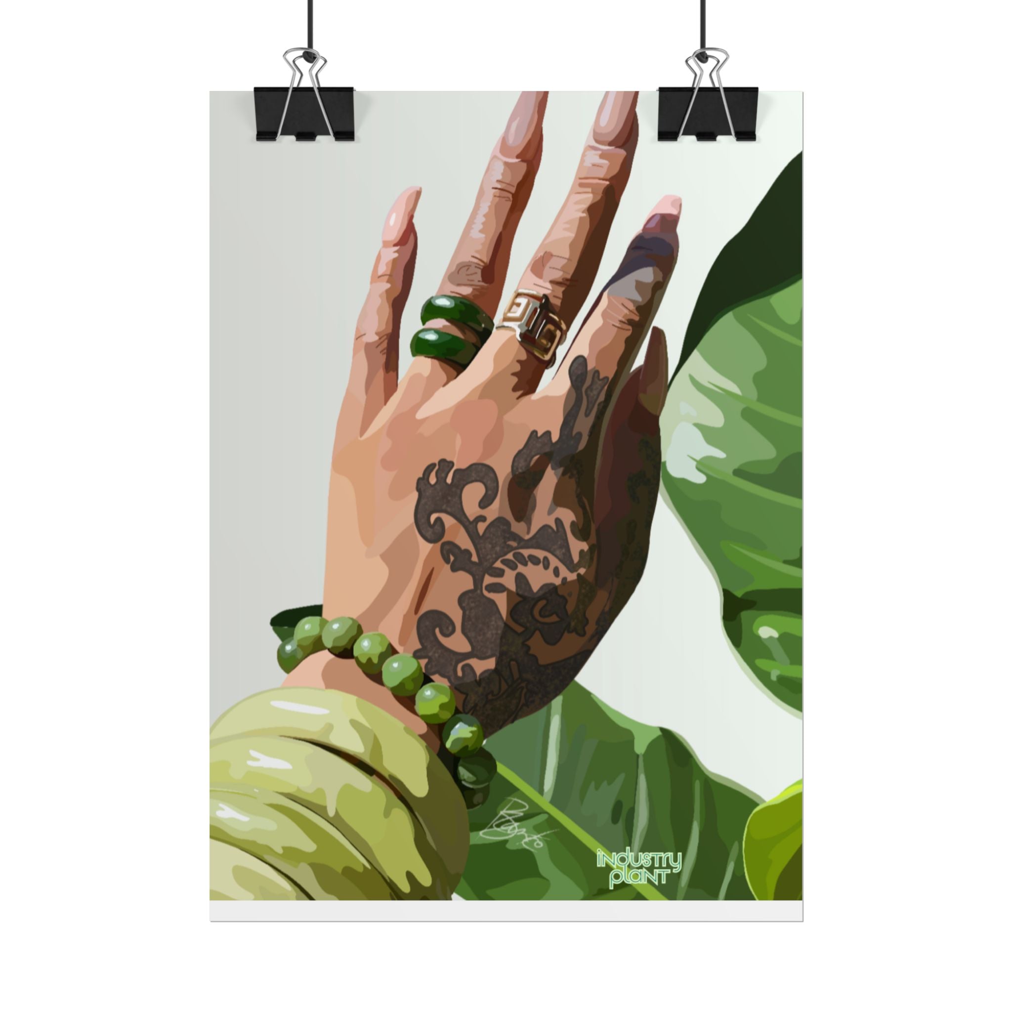 TATTED GREEN THUMB Botanical Henna Hand Fine Art Poster Print by INDUSTRY PLANT by @AutoPaybump