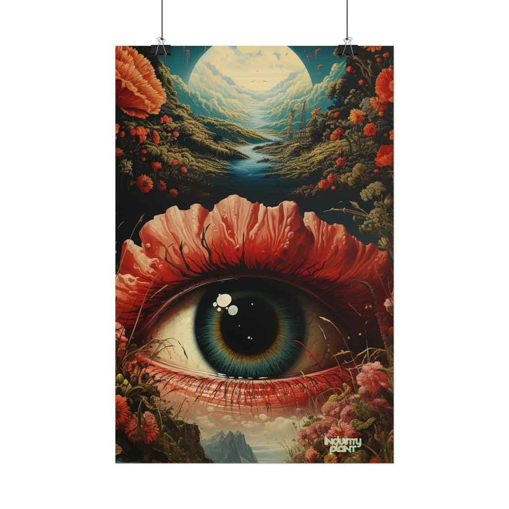 Eye Bloom Here... Surreal Eye Landscape Fine Art Poster – Psychedelic Floral Eye Fine Art Print by INDUSTRY PLANT @AutoPaybump