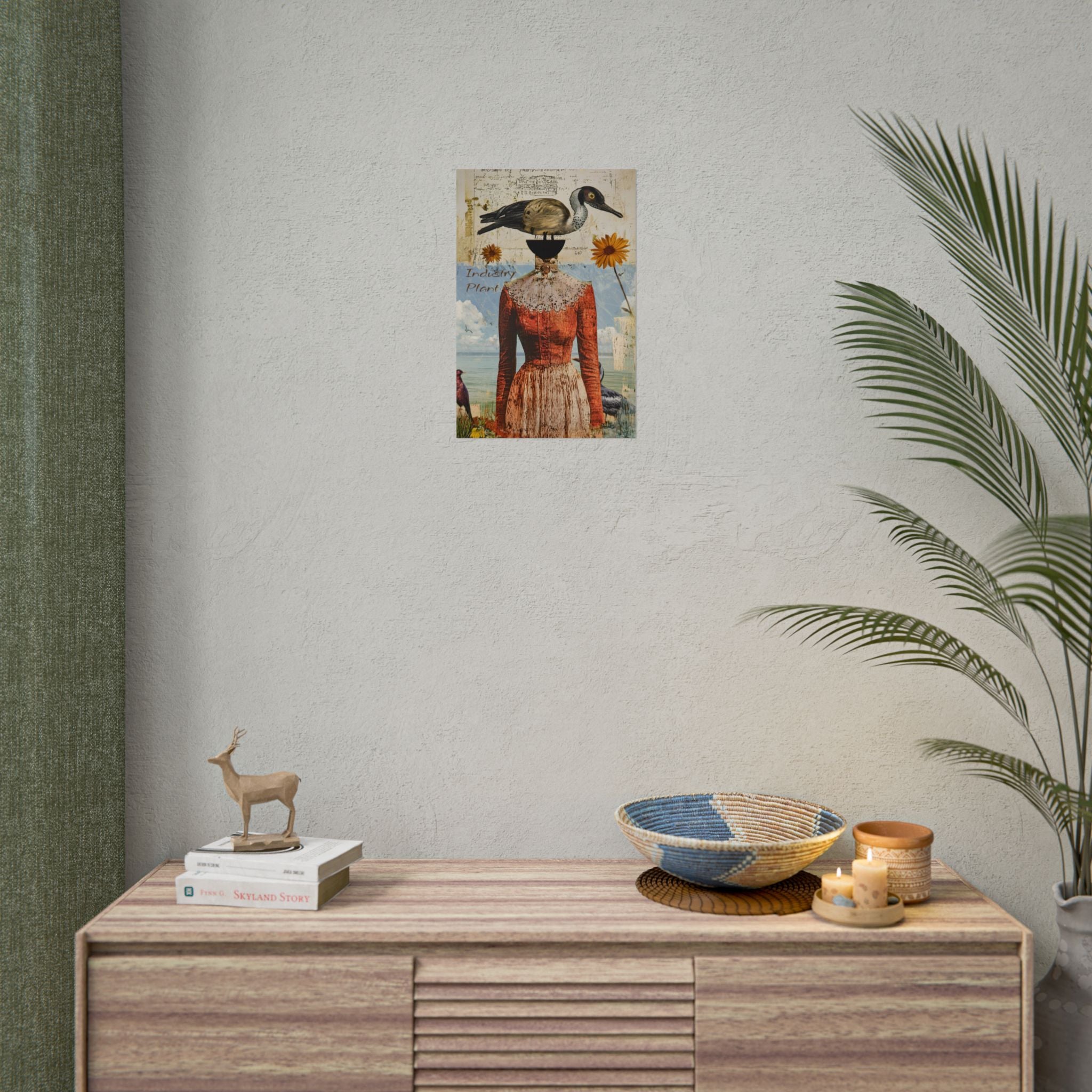 SHE CARRIES HER "BIRD-ENS" WELL Surreal Vintage Fine Art Collage Poster – Duck-Head Lady Wall Fine Art by INDUSTRY PLANT @AutoPaybump