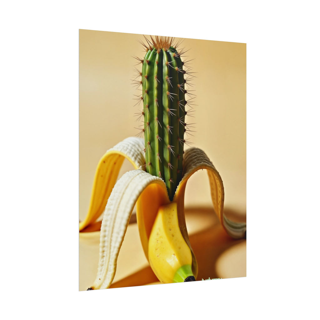 PEEL MY PRICKLY PECKER Surreal Cactus Banana Fine Art Poster – Fine Art Print for Modern Home Decor by INDUSTRY PLANT @AutoPaybump