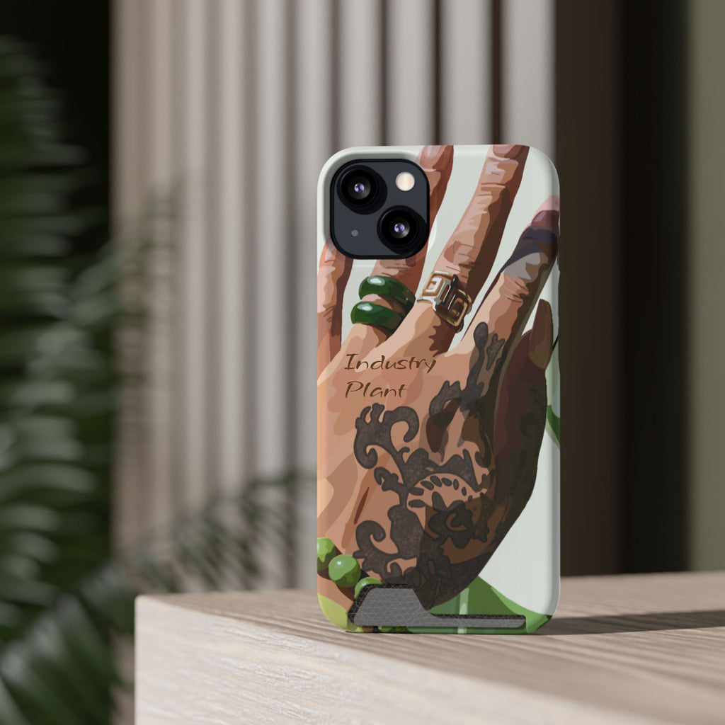 TATTED GREEN THUMB Stylish Phone Case with Card Holder by Industry Plant @AutoPaybump