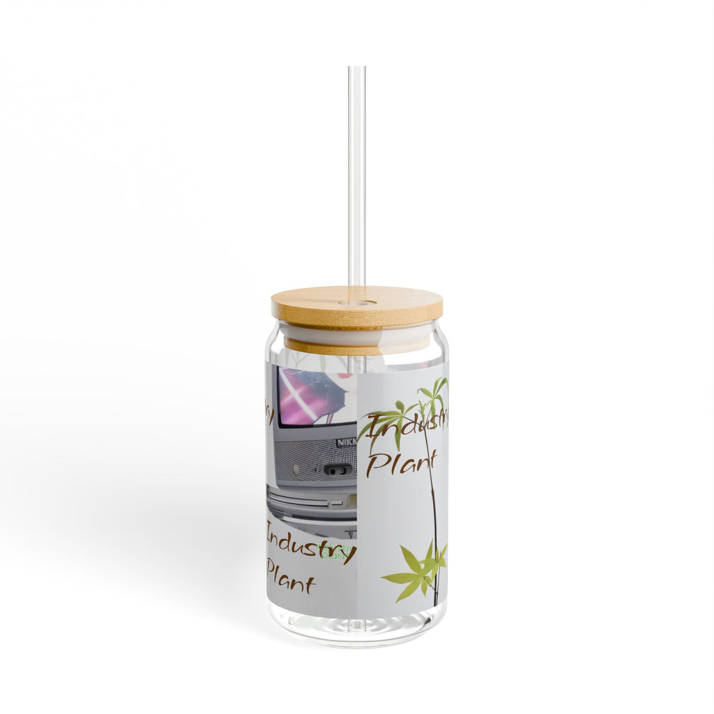 WEED TV Stylish Bamboo Lid Sipper Glass - 16oz with Artistic Design by INDUSTRY PLANT @AutoPaybump