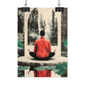 IMMERSIVE NATURE THERAPY Meditation Fine Art Poster — Red Jacket Seated Yogi, Nature Reflection Wall Fine Art by INDUSTRY PLANT @Autopaybump