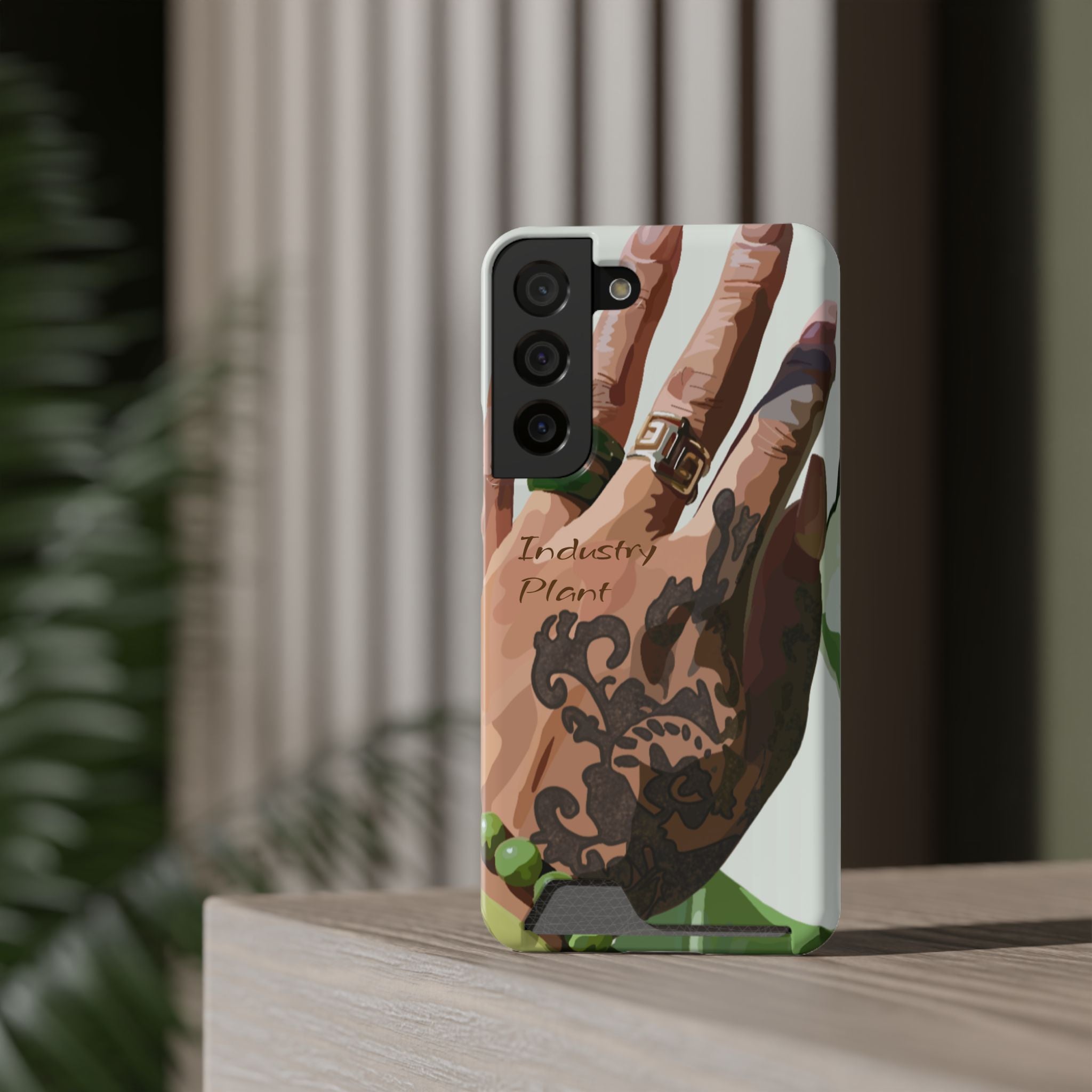 TATTED GREEN THUMB Stylish Phone Case with Card Holder by Industry Plant @AutoPaybump