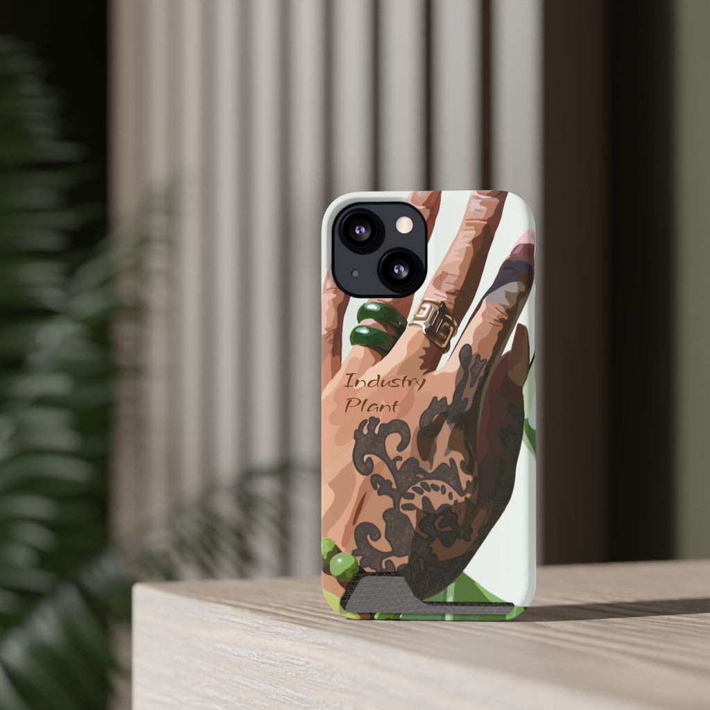 TATTED GREEN THUMB Stylish Phone Case with Card Holder by Industry Plant @AutoPaybump