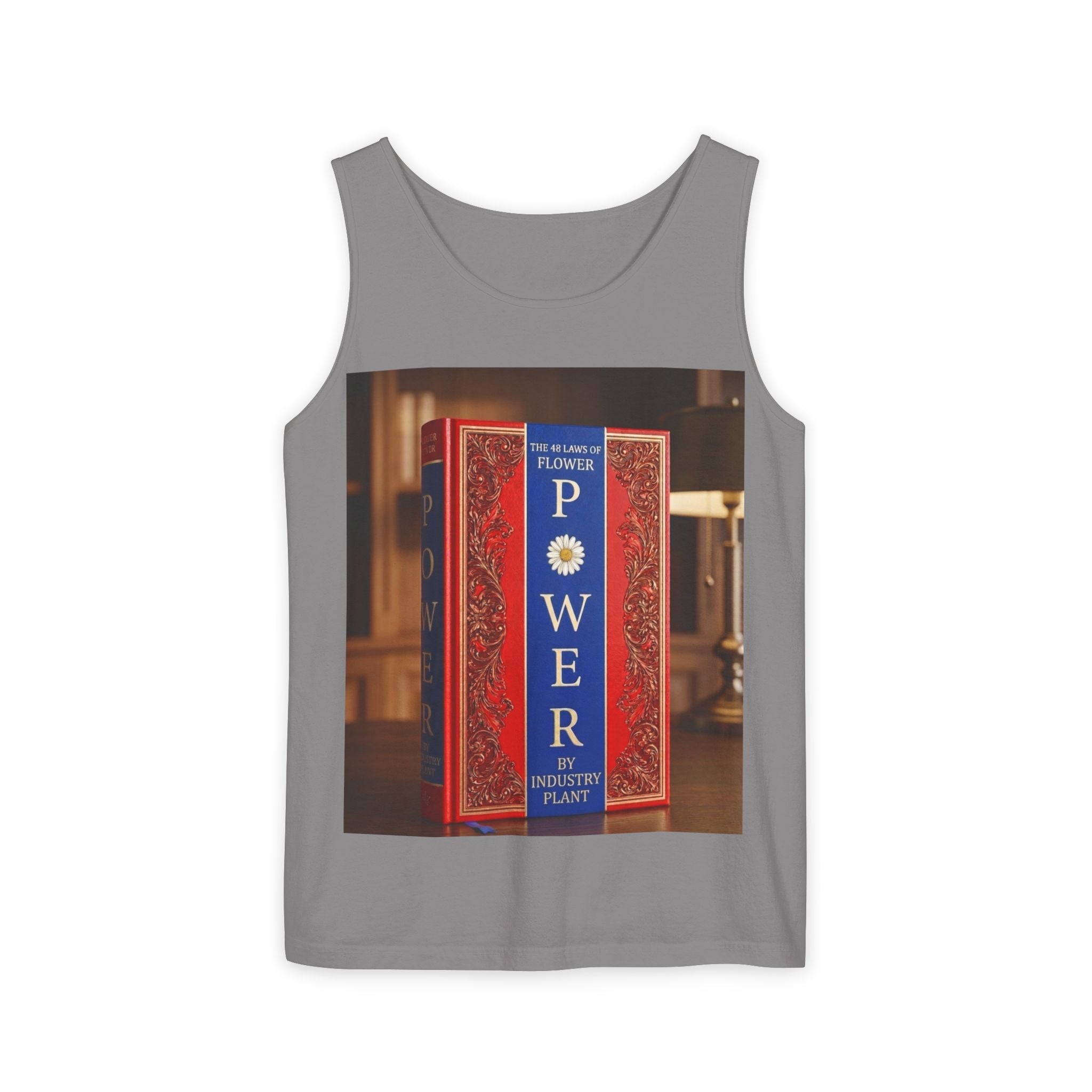 48 LAWS of FLOWER POWER Tank Top — Vintage 'Flower Power' Book Cover Graphic by Industry Plant