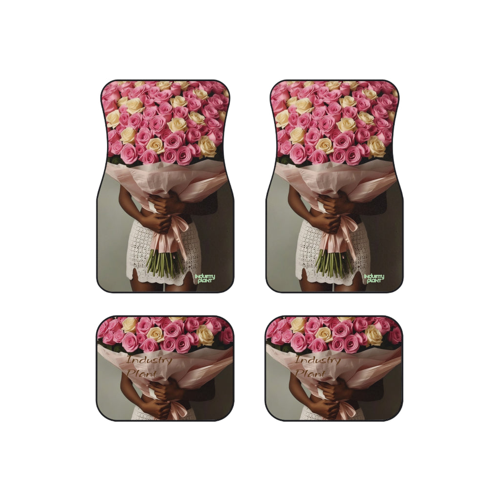 XOXO MS. BLOOMINGDALES PINK Unique Art Car Mats (Set of 4) - Stylish & Edgy Design by Industry Plant @AutoPaybump