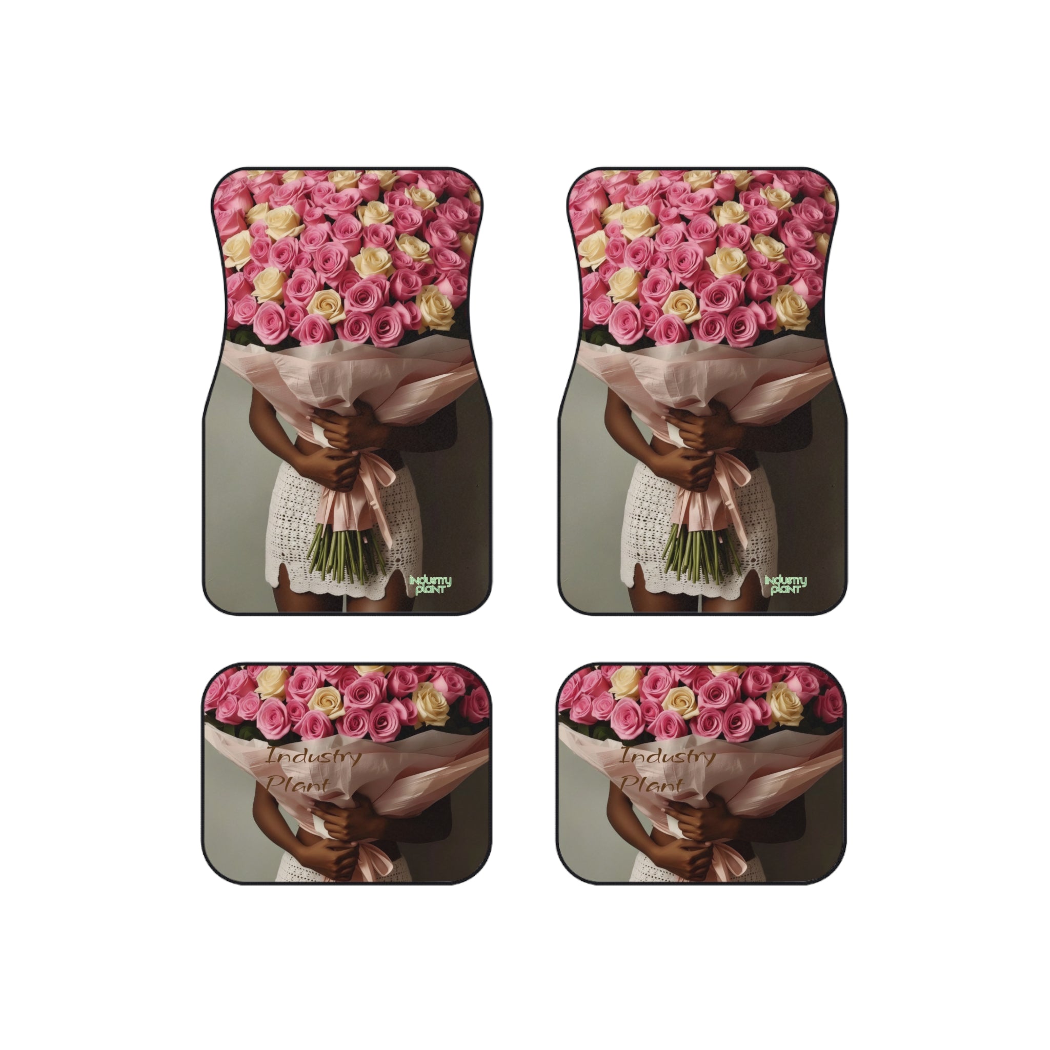 XOXO MS. BLOOMINGDALES PINK Unique Art Car Mats (Set of 4) - Stylish & Edgy Design by Industry Plant @AutoPaybump