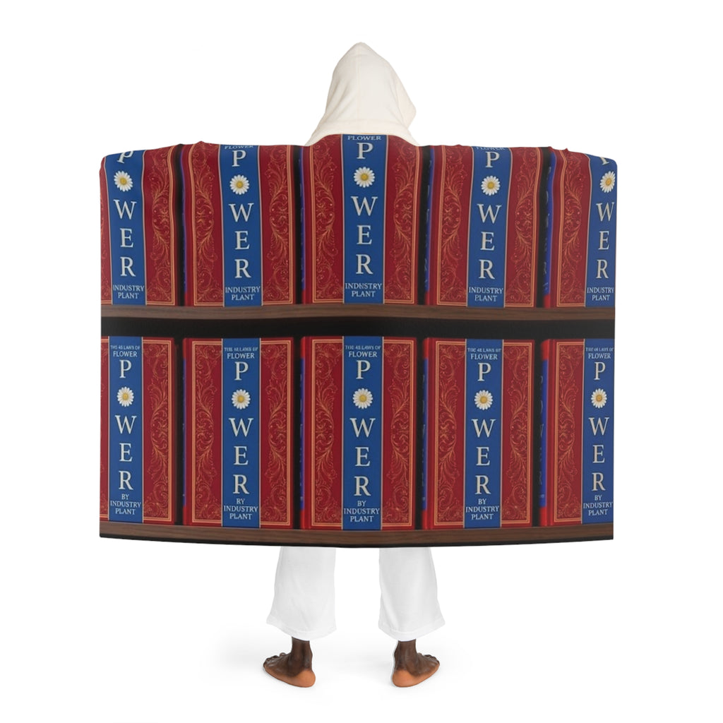 48 LAWS of FLOWER POWER Hooded Sherpa Blanket — Regal Red & Gold Scroll Hooded Fleece by Industry Plant