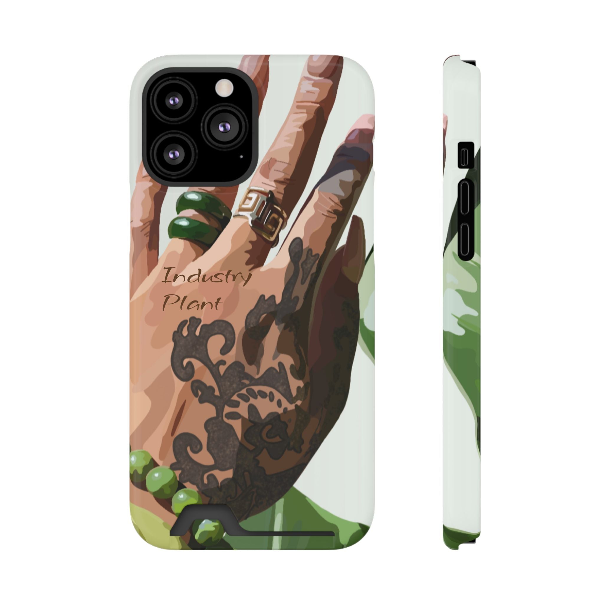 TATTED GREEN THUMB Stylish Phone Case with Card Holder by Industry Plant @AutoPaybump