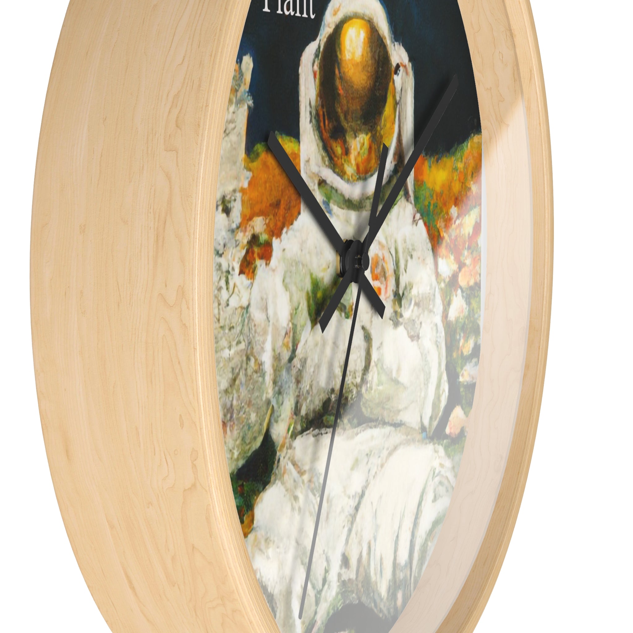ASTRO STONER Wall Clock — Decorative BOTANICAL ASTRONAUT THEMED Pattern Clock for Office & Study by Industry Plant