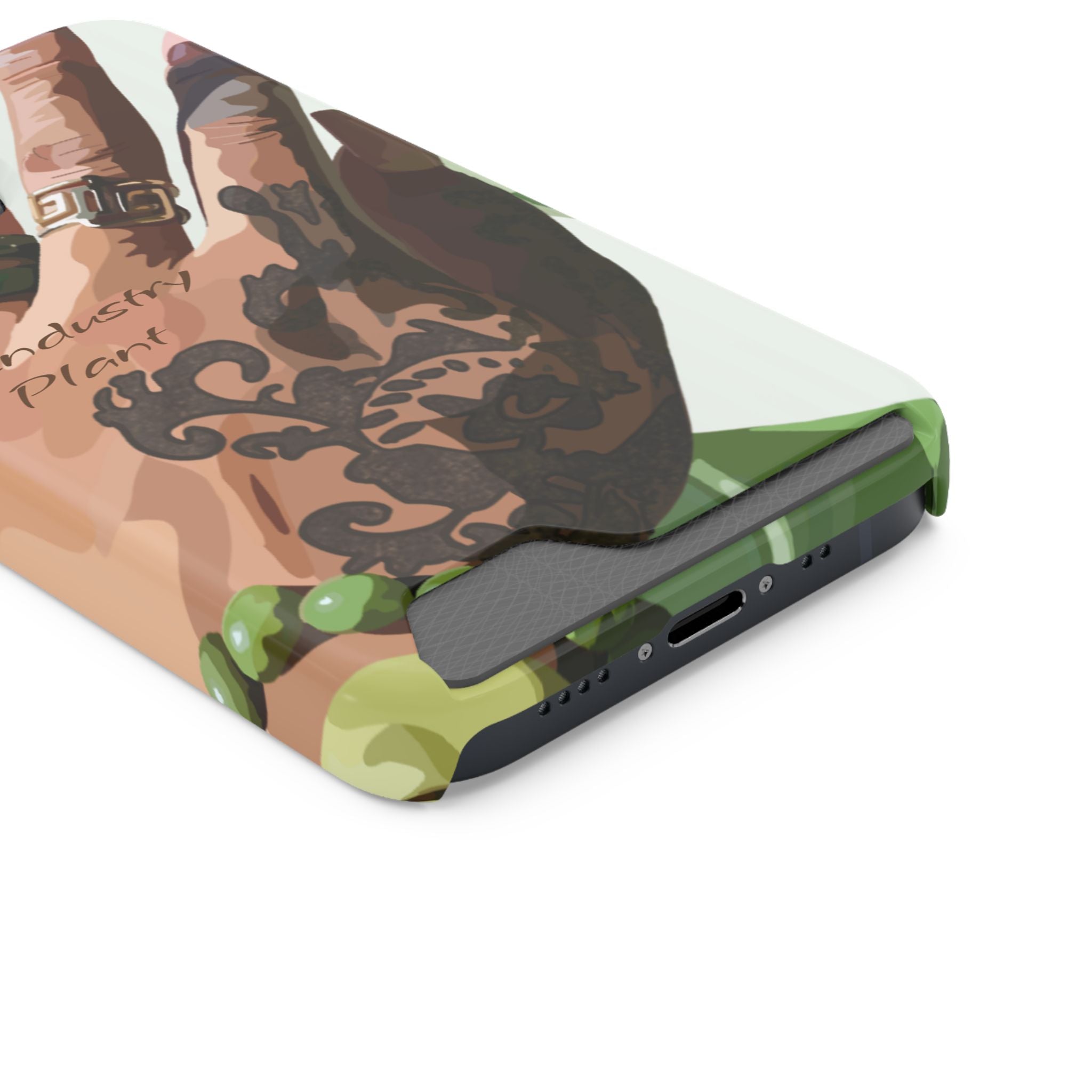 TATTED GREEN THUMB Stylish Phone Case with Card Holder by Industry Plant @AutoPaybump
