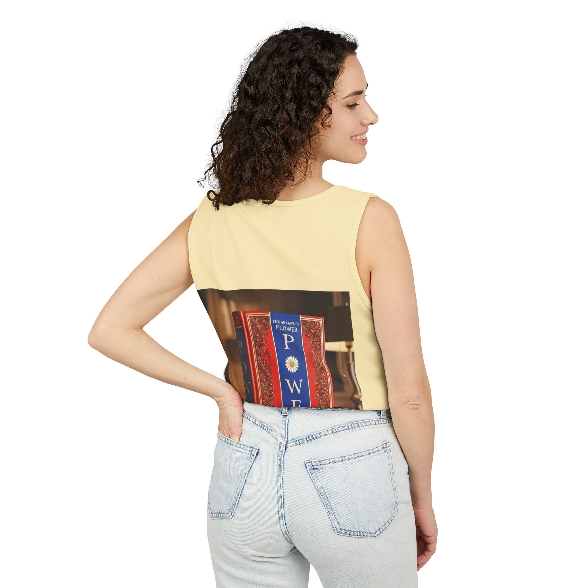 48 LAWS of FLOWER POWER Tank Top — Vintage 'Flower Power' Book Cover Graphic by Industry Plant