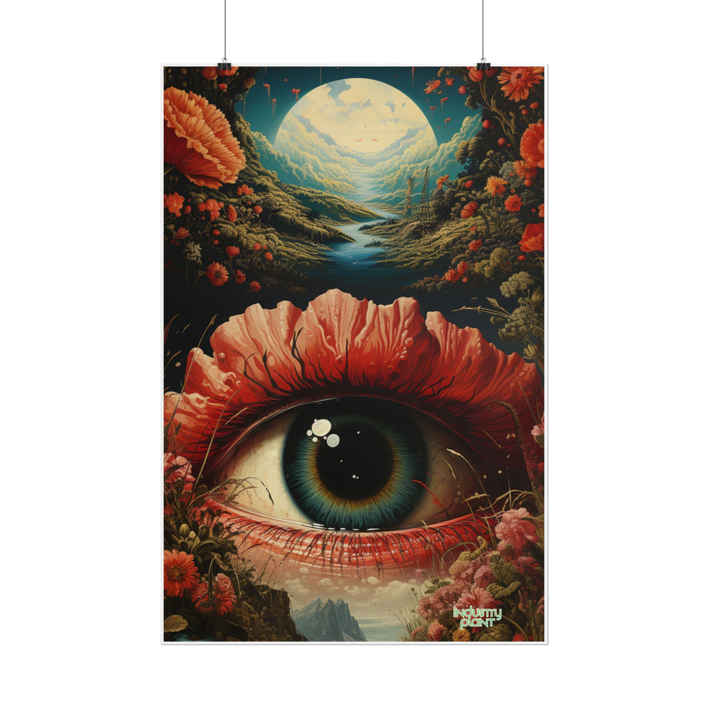 Eye Bloom Here... Surreal Eye Landscape Fine Art Poster – Psychedelic Floral Eye Fine Art Print by INDUSTRY PLANT @AutoPaybump
