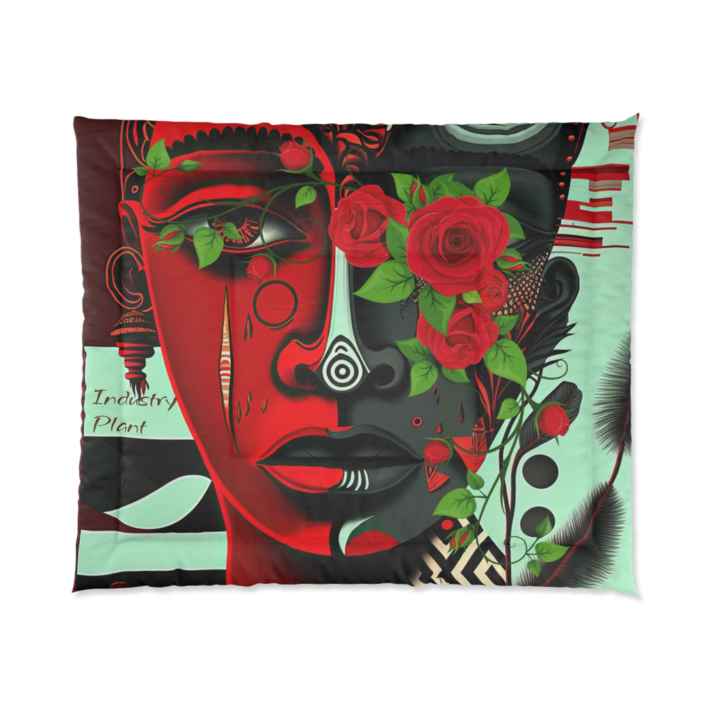 RED ROSE OF REDUNDANCY Comforter by Industry Plant @AutoPaybump
