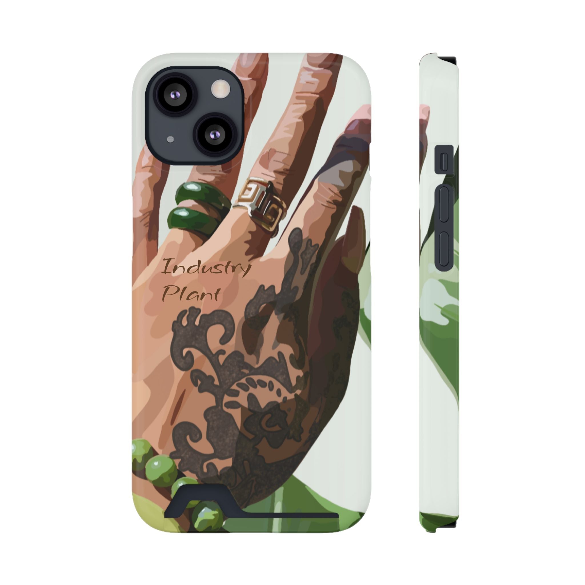 TATTED GREEN THUMB Stylish Phone Case with Card Holder by Industry Plant @AutoPaybump