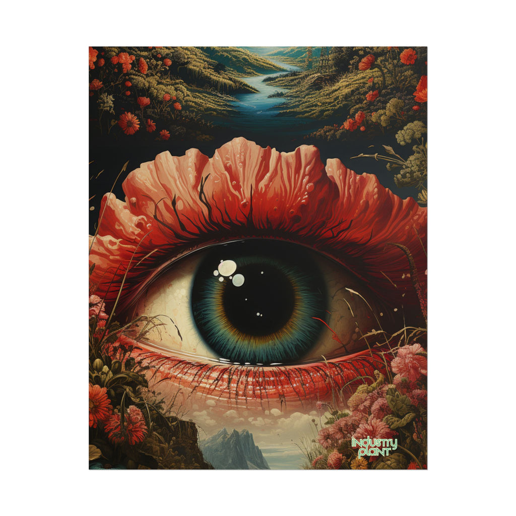 Eye Bloom Here... Surreal Eye Landscape Fine Art Poster – Psychedelic Floral Eye Fine Art Print by INDUSTRY PLANT @AutoPaybump