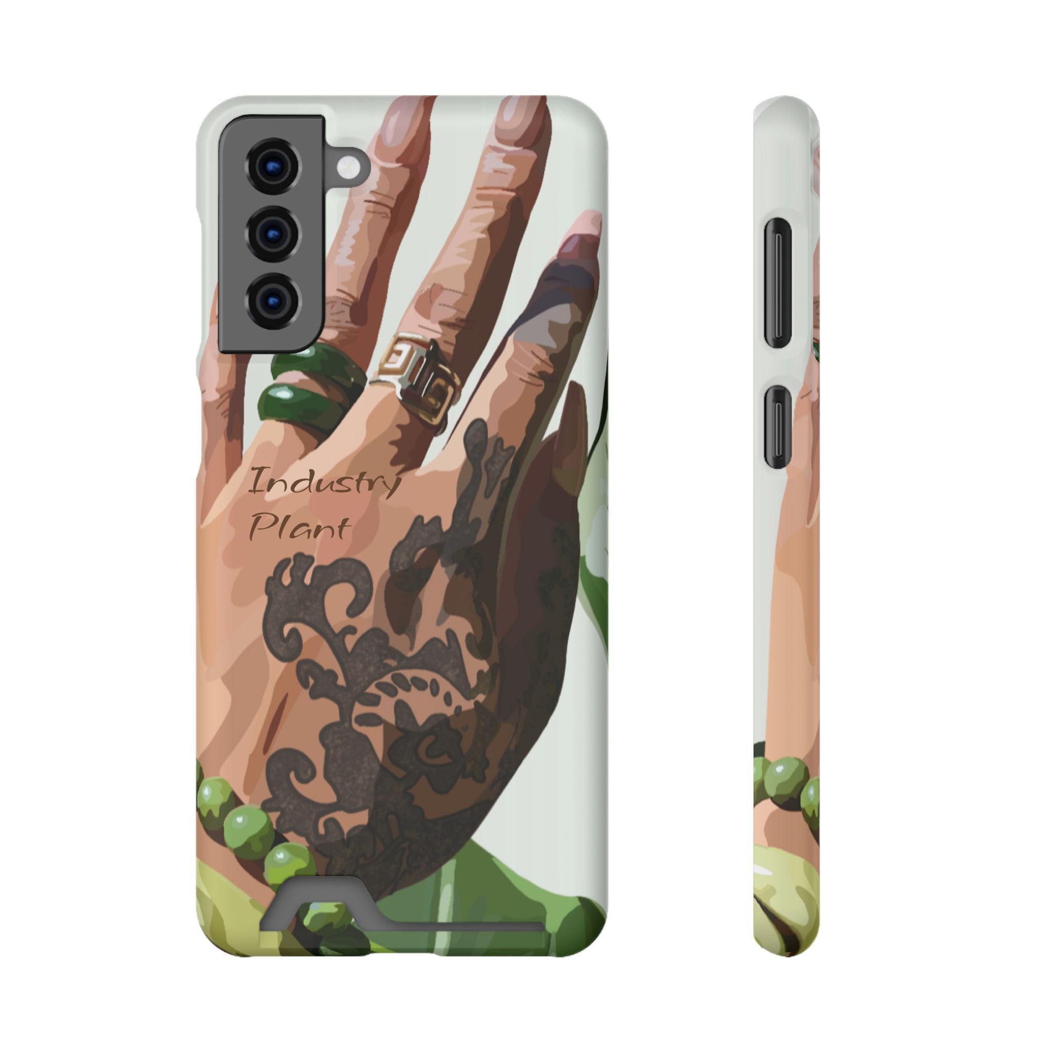 TATTED GREEN THUMB Stylish Phone Case with Card Holder by Industry Plant @AutoPaybump