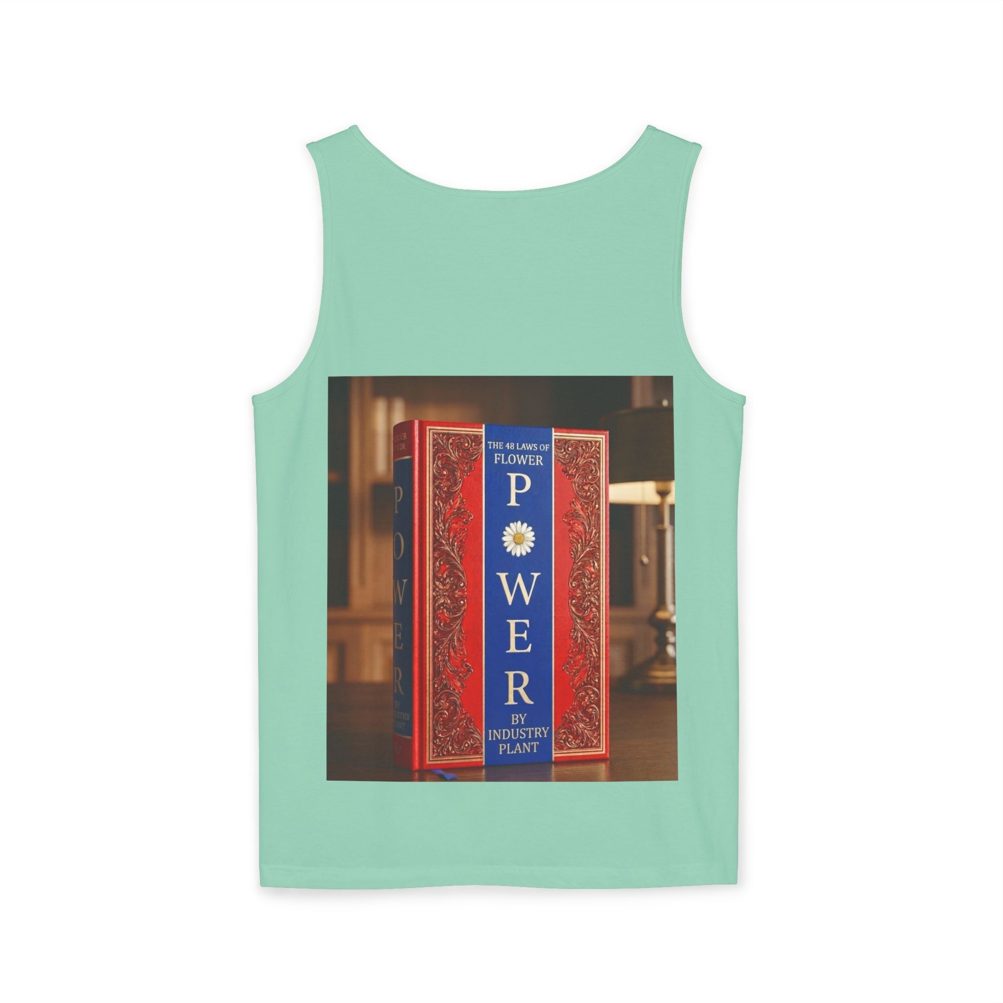 48 LAWS of FLOWER POWER Tank Top — Vintage 'Flower Power' Book Cover Graphic by Industry Plant
