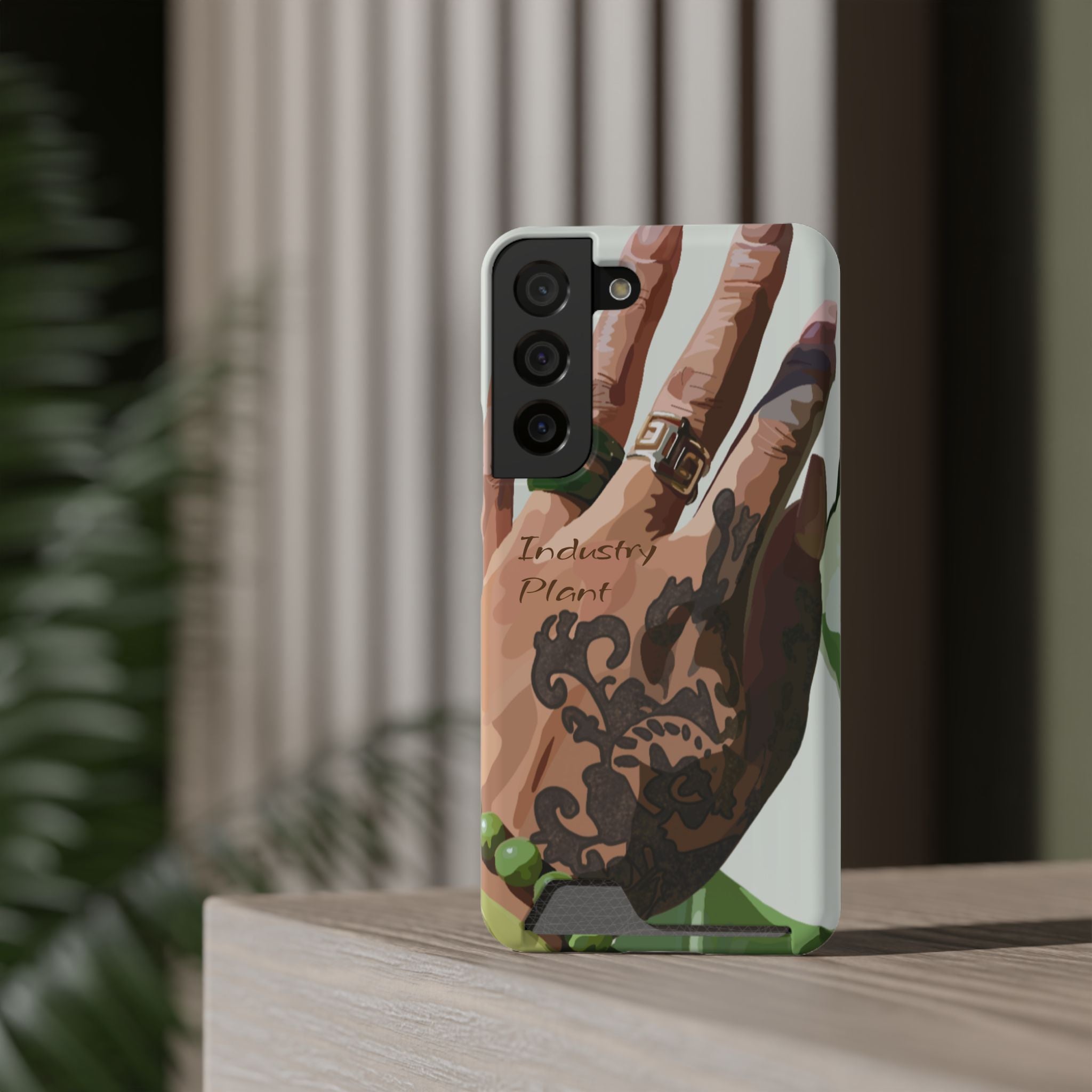 TATTED GREEN THUMB Stylish Phone Case with Card Holder by Industry Plant @AutoPaybump