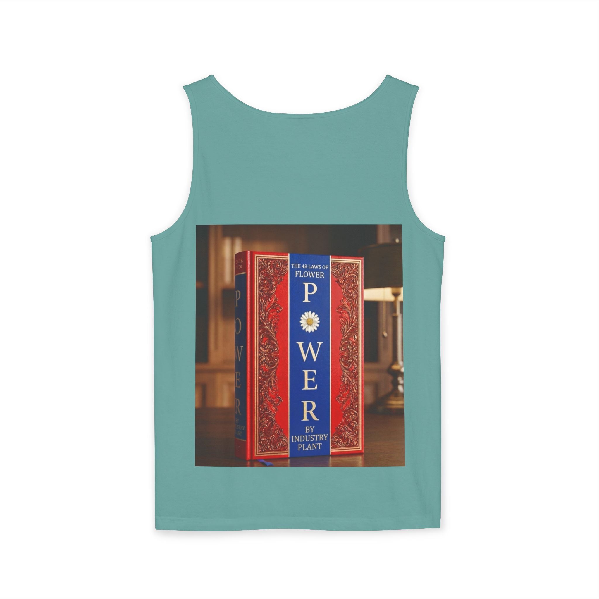 48 LAWS of FLOWER POWER Tank Top — Vintage 'Flower Power' Book Cover Graphic by Industry Plant