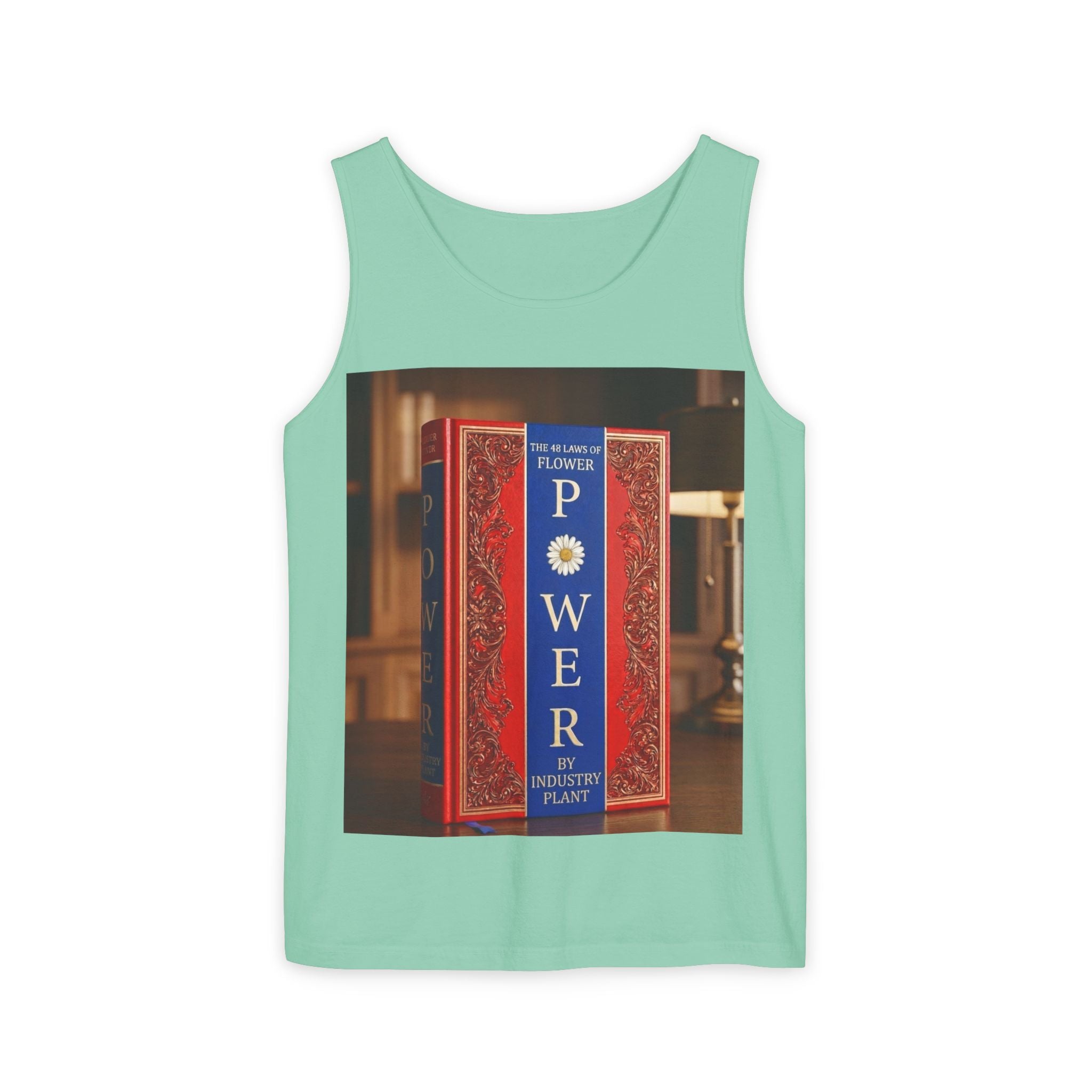 48 LAWS of FLOWER POWER Tank Top — Vintage 'Flower Power' Book Cover Graphic by Industry Plant