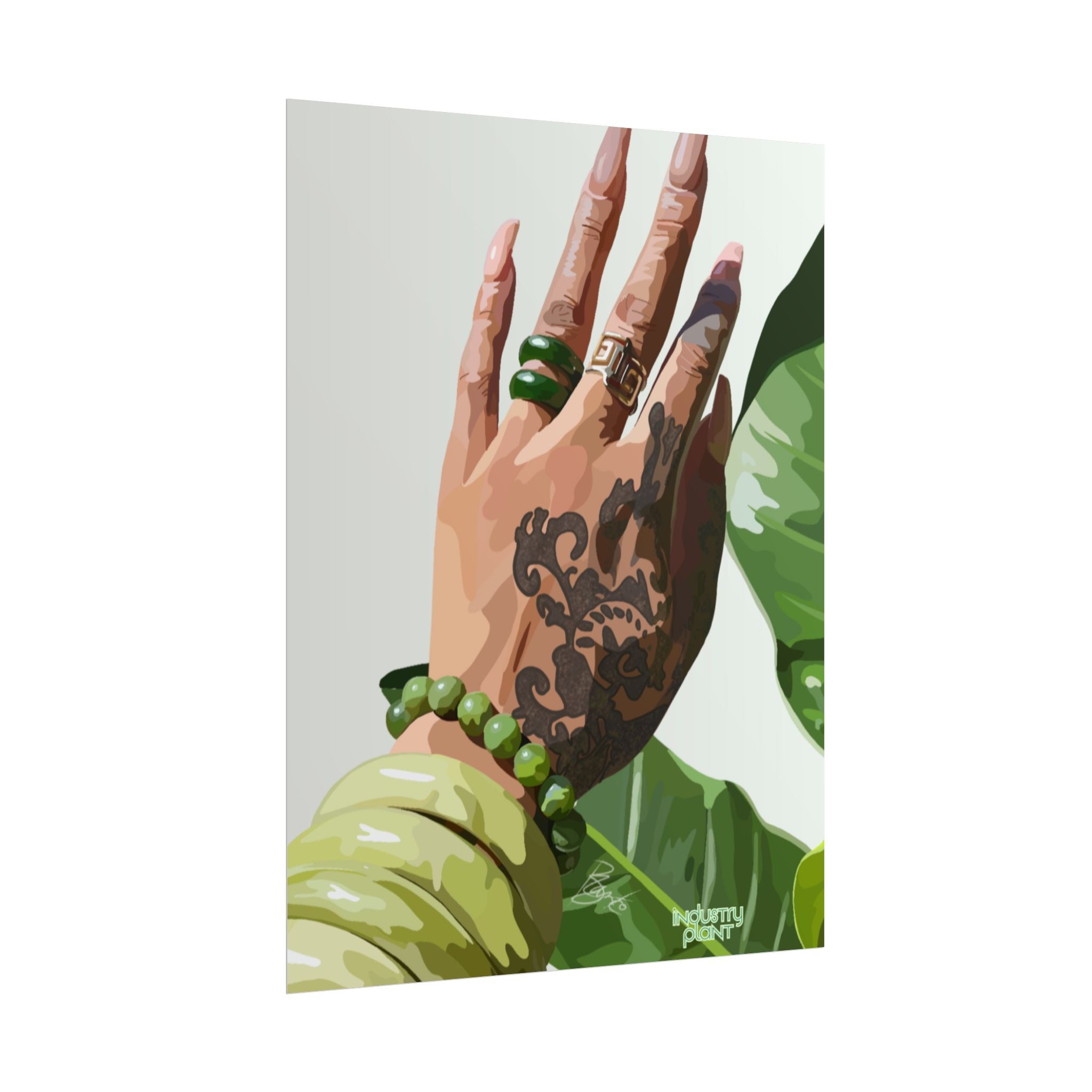 TATTED GREEN THUMB Botanical Henna Hand Fine Art Poster Print by INDUSTRY PLANT by @AutoPaybump