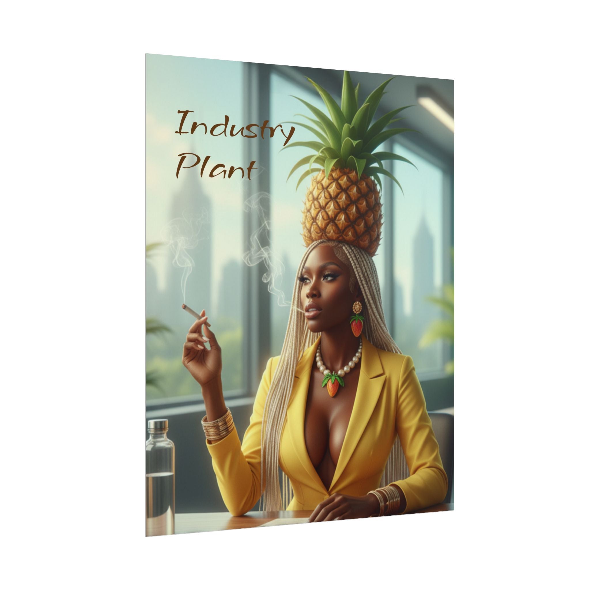 OSHUN EXHALES "Oshun in a Pineapple Crown Fine Art Poster" (Fashion Portrait) by Industry Plant @AutoPaybump