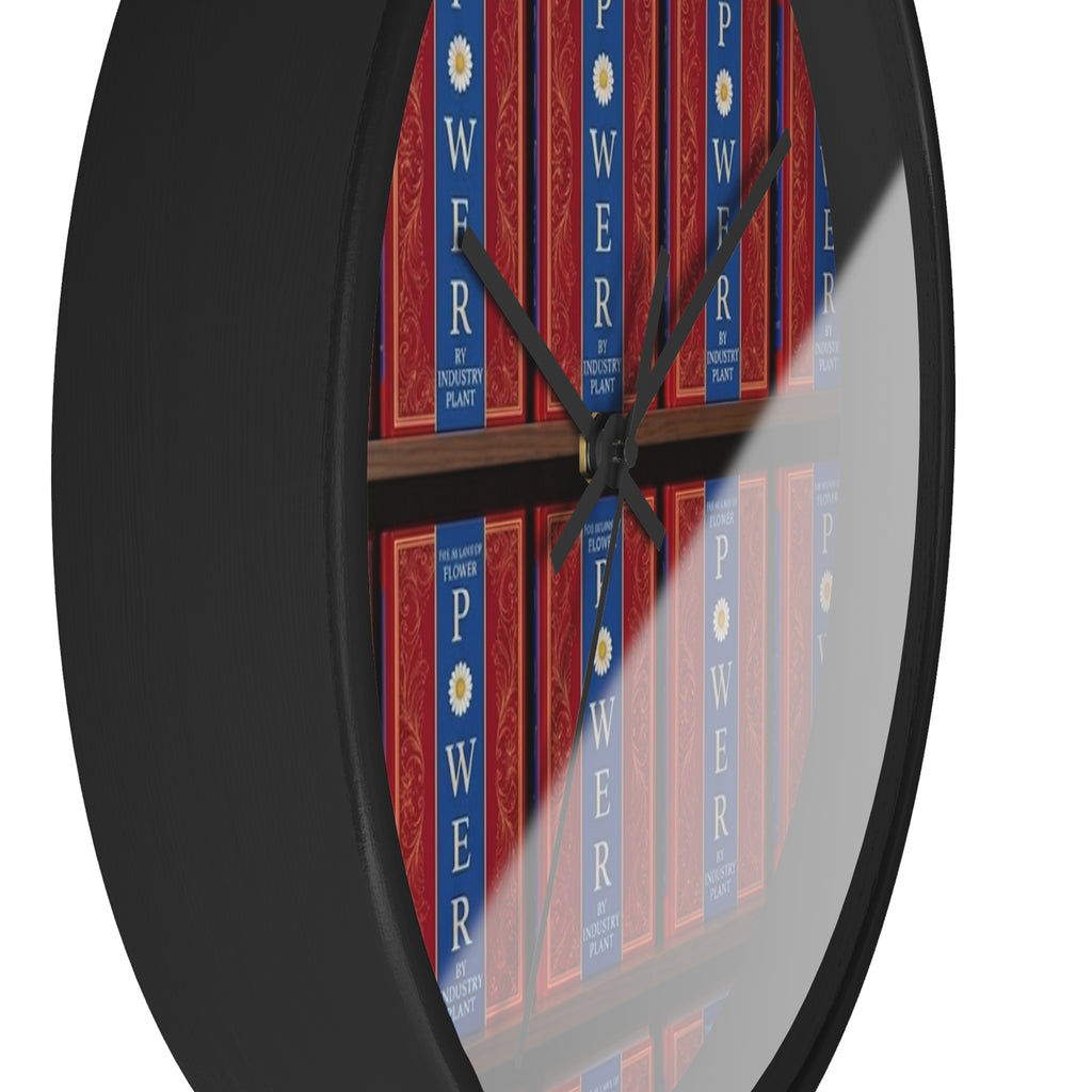 48 LAWS of FLOWER POWER Wall Clock — Decorative 'FLOWER POWER' #BookTok Spine Pattern Clock for Office & Study by Industry Plant