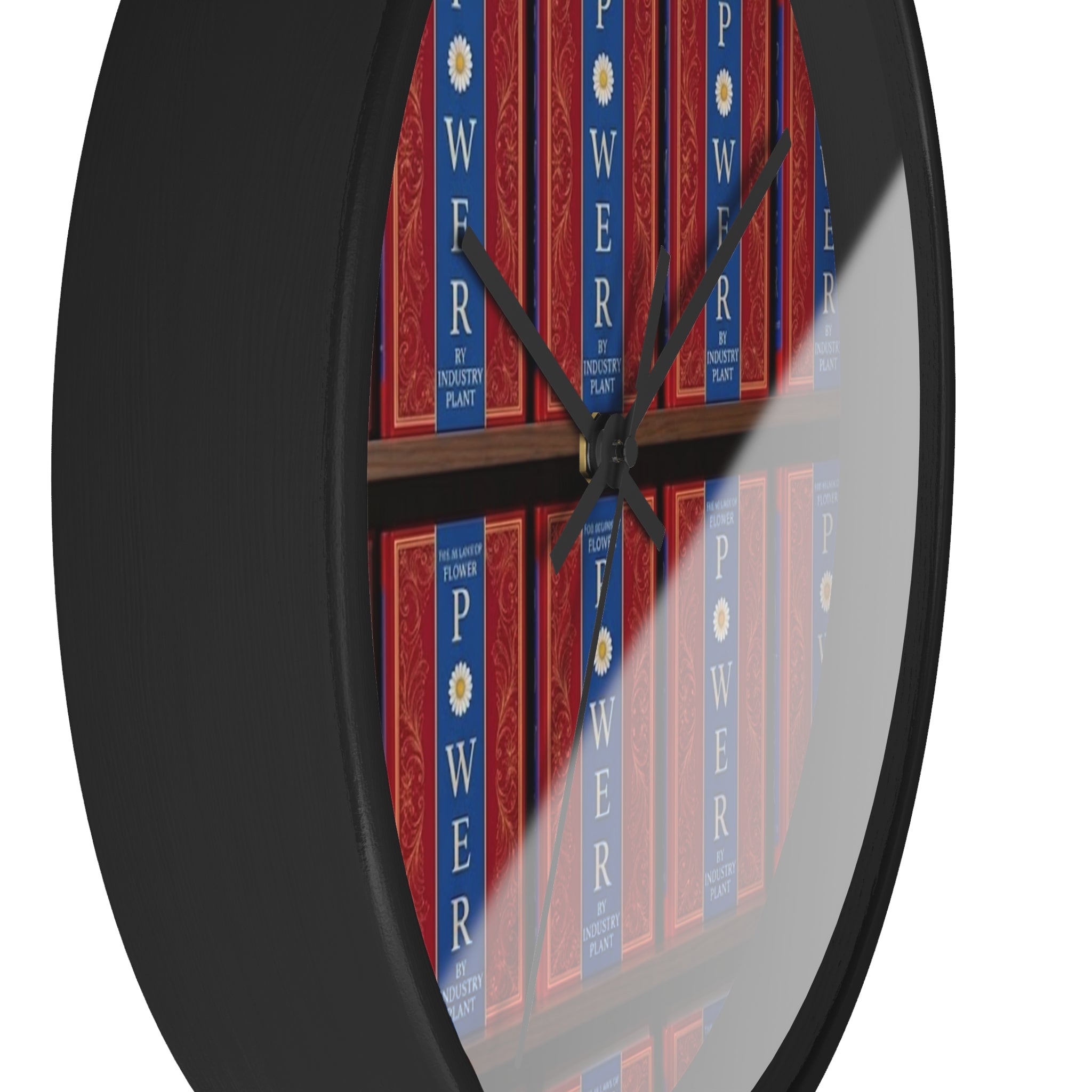 48 LAWS of FLOWER POWER Wall Clock — Decorative 'FLOWER POWER' #BookTok Spine Pattern Clock for Office & Study by Industry Plant