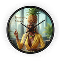 OSHUN EXHALES Wall Clock — Decorative Beautiful Black Female Cannabis Smoker Fine Art Print Clock for Office & Study by Industry Plant