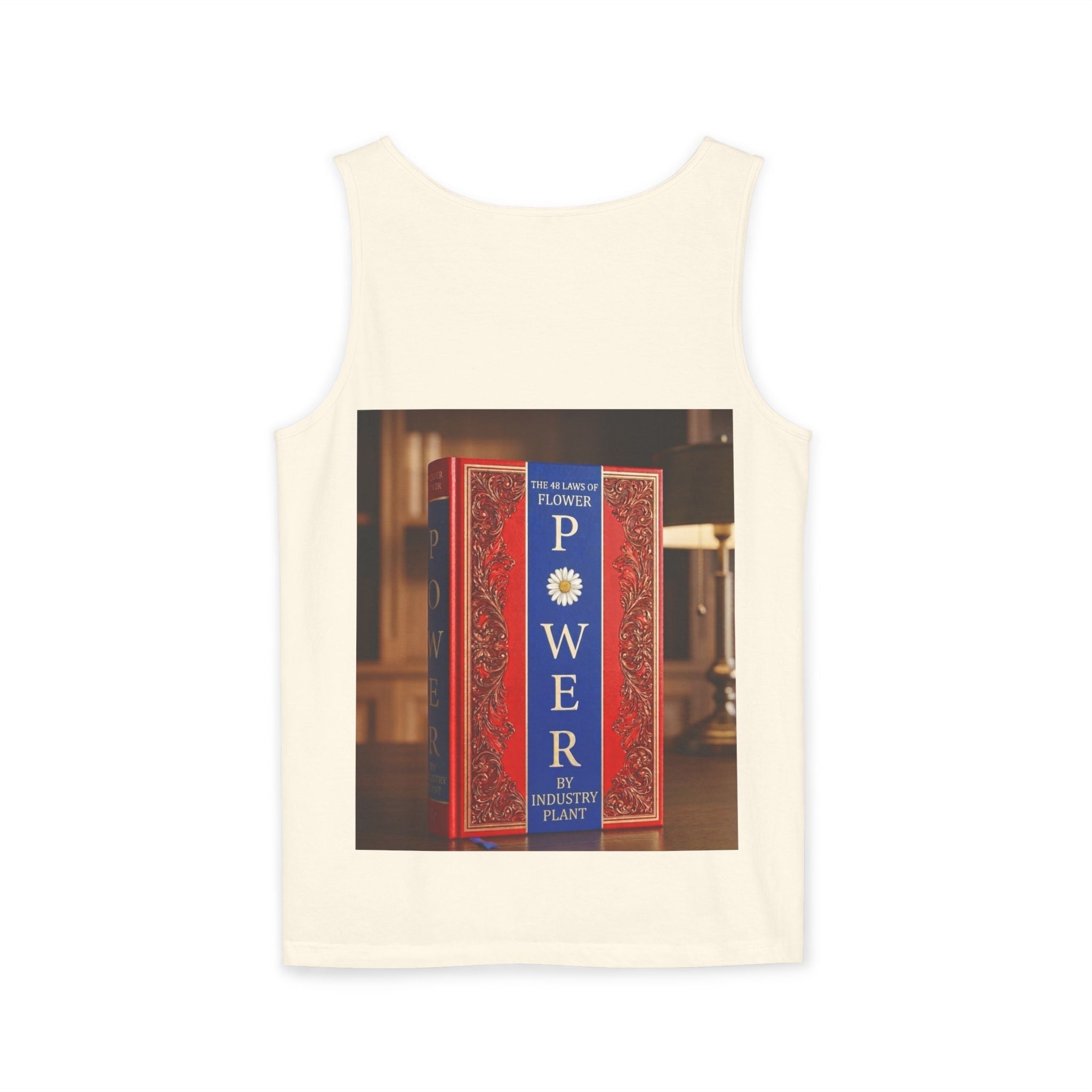 48 LAWS of FLOWER POWER Tank Top — Vintage 'Flower Power' Book Cover Graphic by Industry Plant