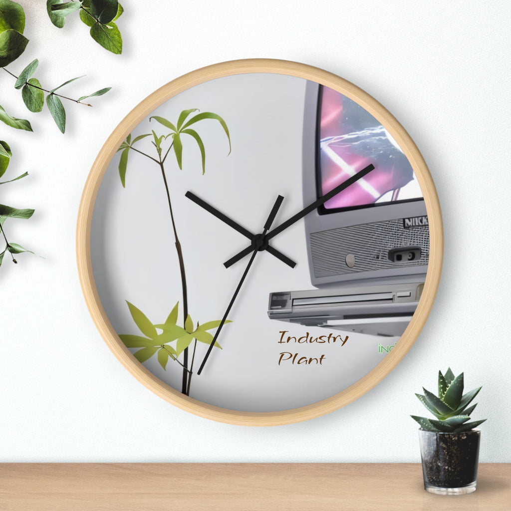 WEED TV Wall Clock — Decorative Cannabis Smoker Enthusiast Fine Art Print Clock for Office & Study by Industry Plant